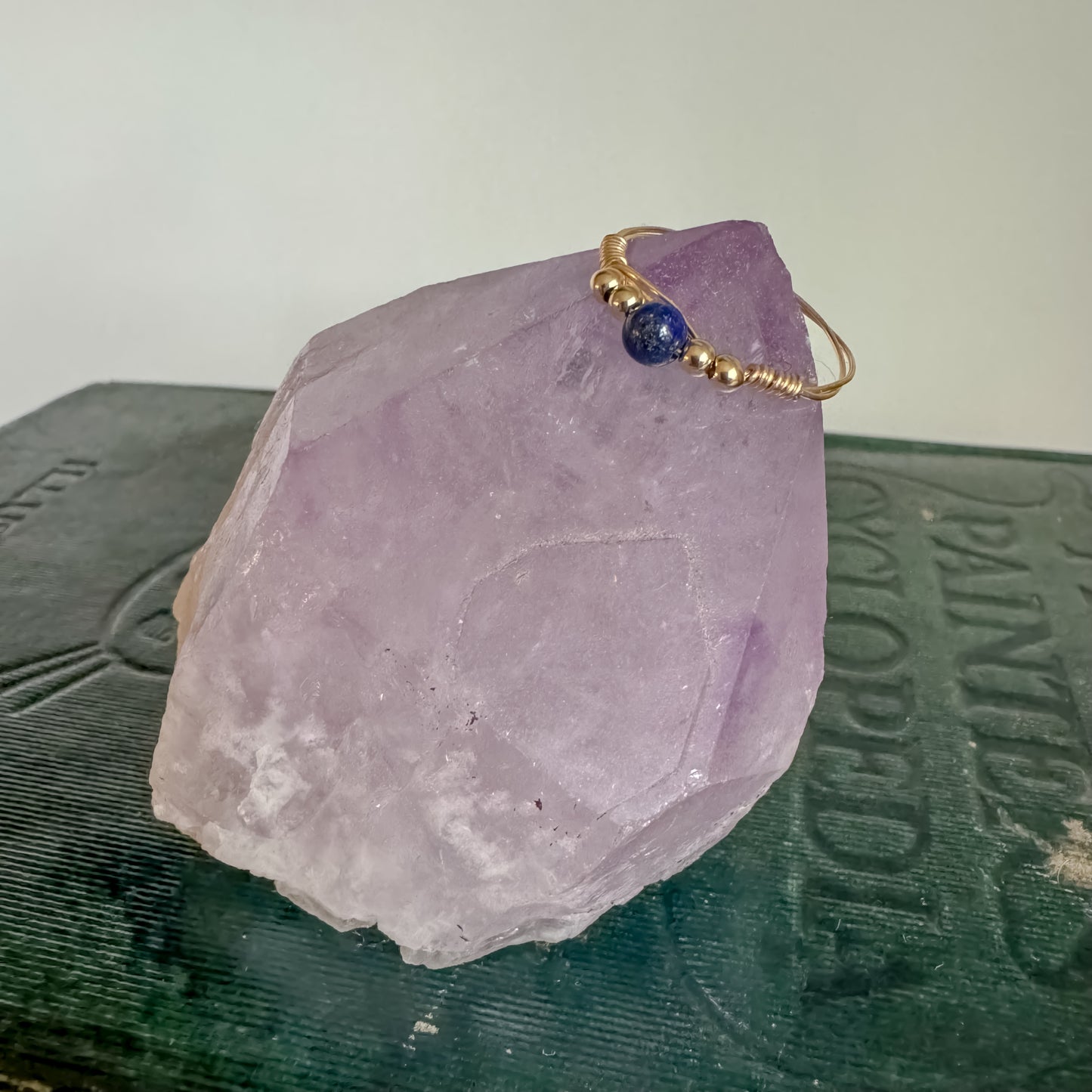 Blue Lepidolite Wire Wrapped Ring