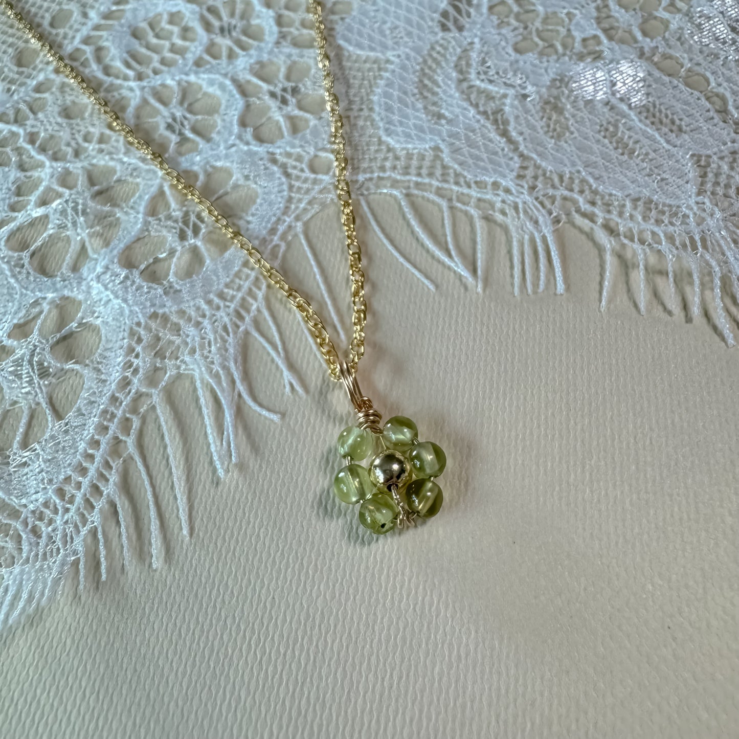 Peridot Flower Child Necklace