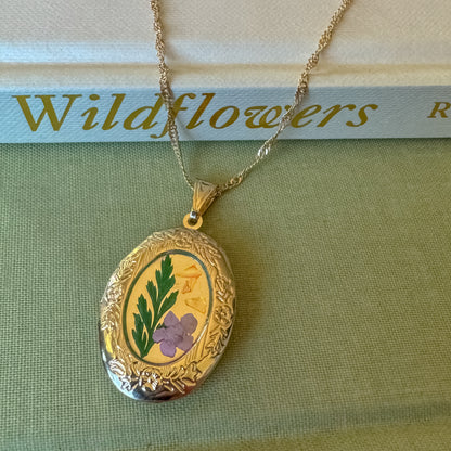 Handmade Floral Locket Necklace