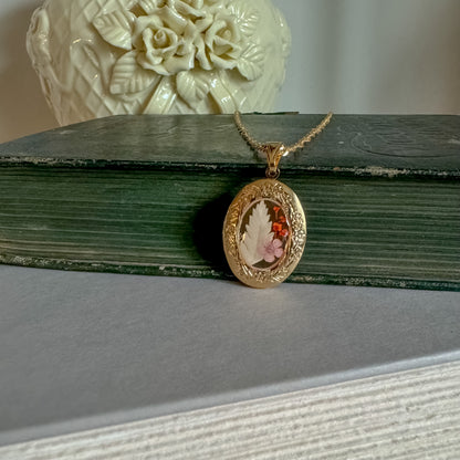 Handmade Floral Locket Necklace