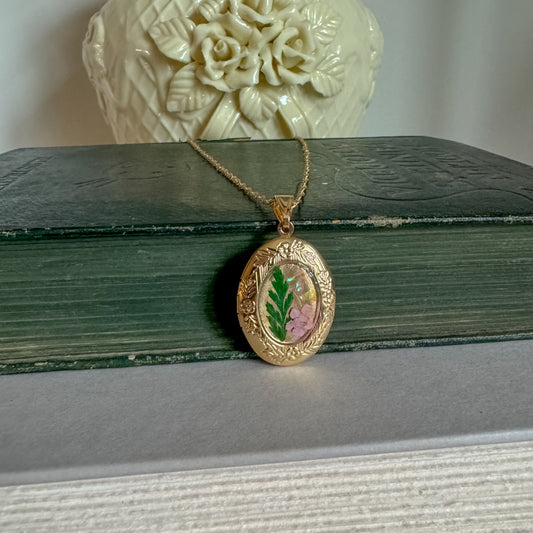 Handmade Floral Locket Necklace