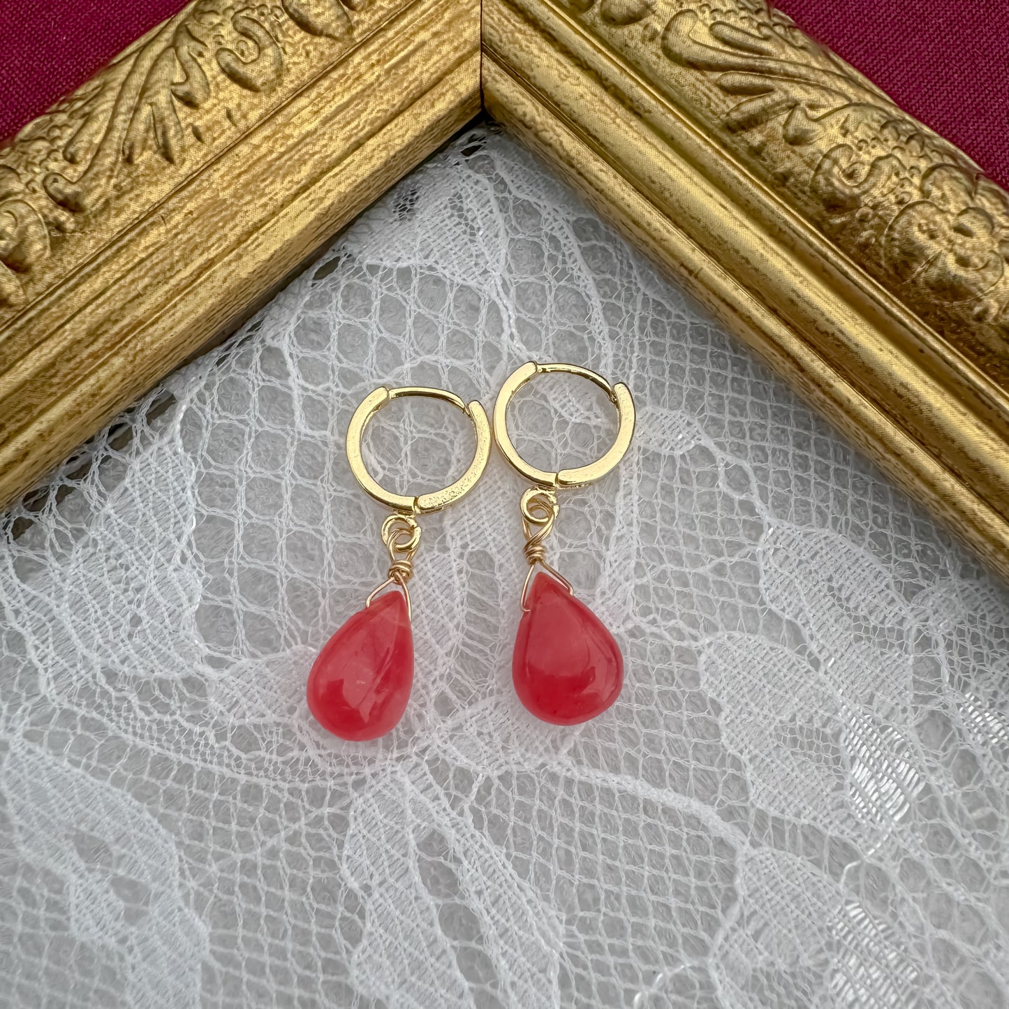 Carnelian Huggie Earrings