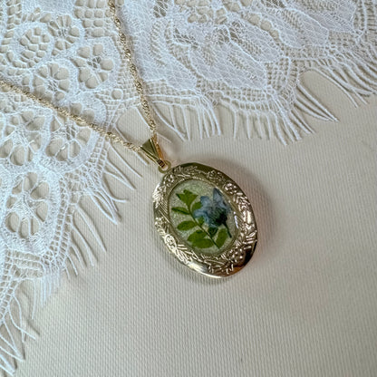 Handmade Floral Locket Necklace