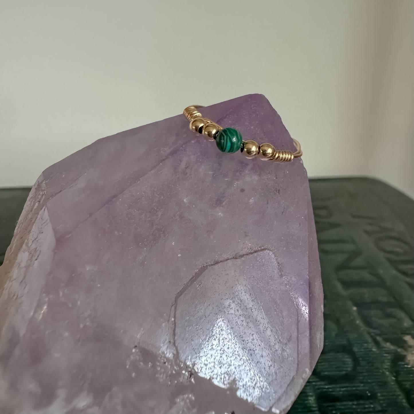 Malachite Wire Wrapped Ring