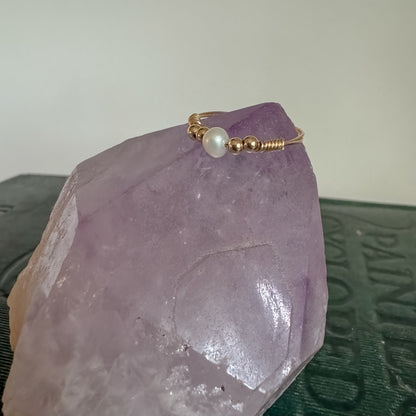 Pearl Wire Wrapped Ring