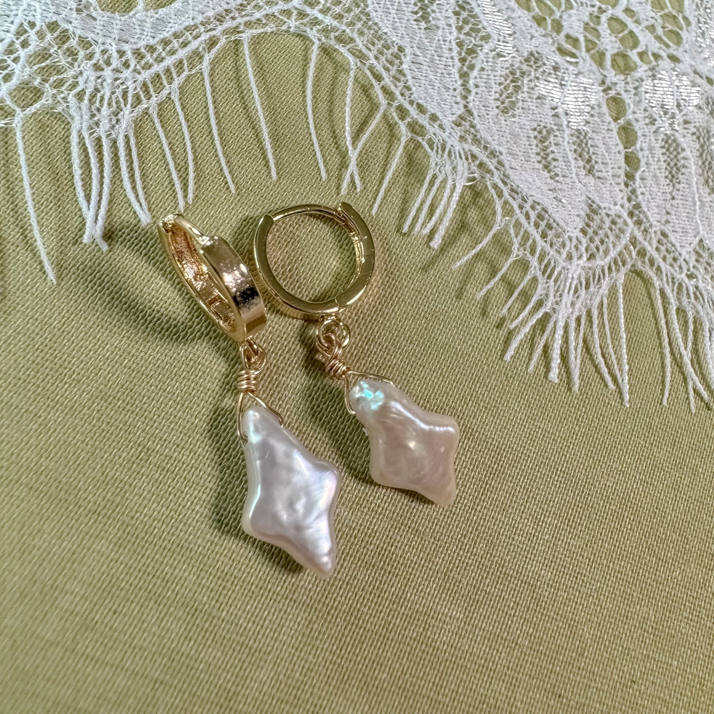 Pearl Huggie Earrings