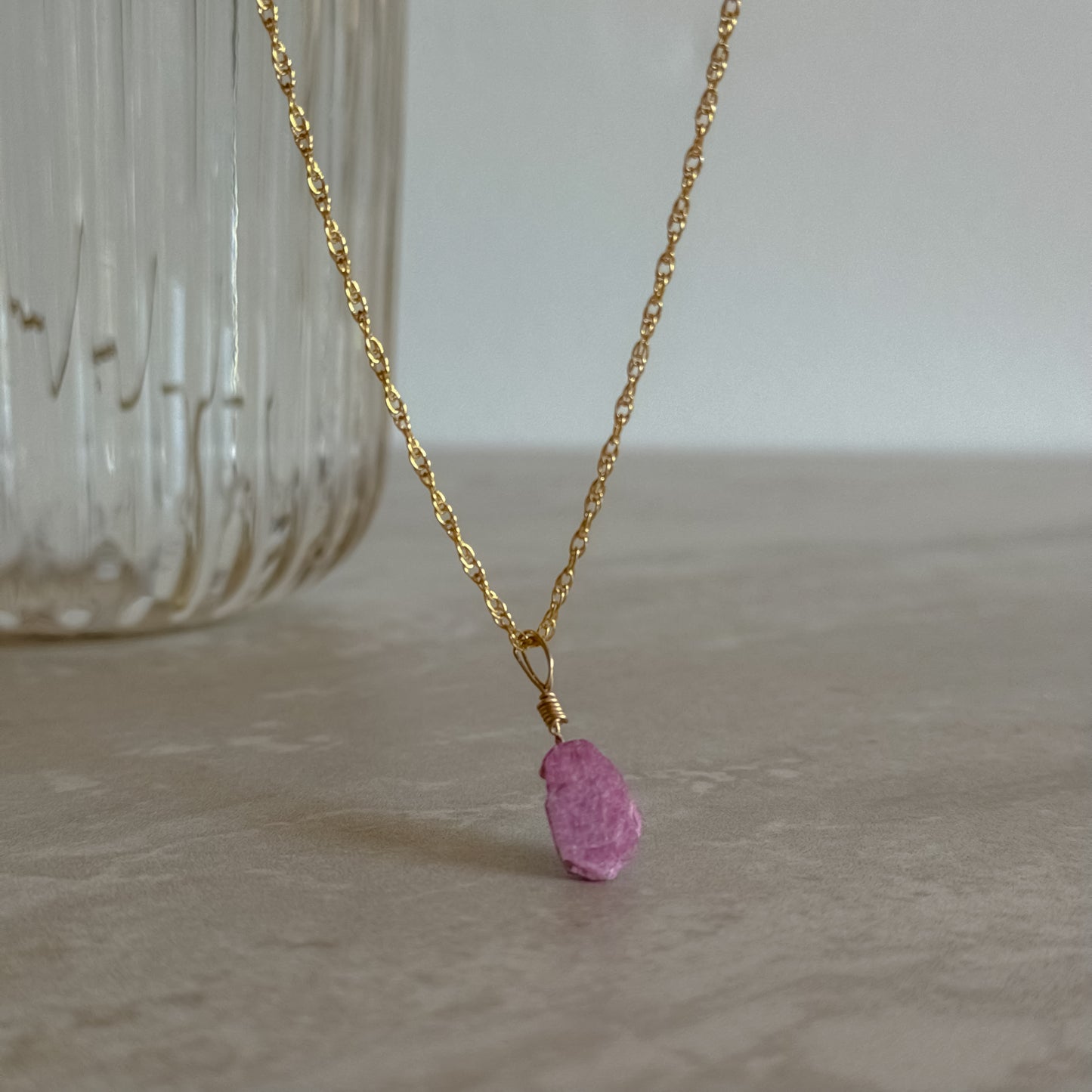 Raw Ruby Necklace